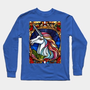 Stained Glass Unicorn Long Sleeve T-Shirt